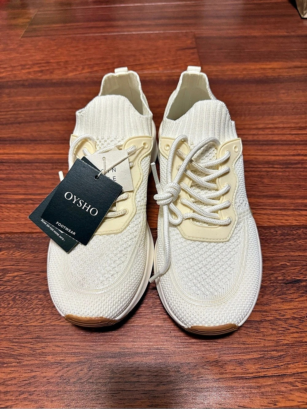 OYSHO White Knit Sock Sneakers NWT